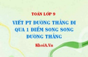 Viết phương trình đường thẳng đi qua 1 điểm và song song với đường thẳng - Toán lớp 9